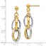 14K Two-tone Polished Textured Post Dangle Earrings - 34 mm