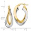 14K Two-tone Polished Twisted Double Hoop Earrings - 27 mm
