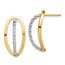 14k Two-tone Polished & Twisted Fancy Post Earrings - 51 mm