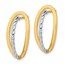 14k Two-tone Polished & Twisted Fancy Post Earrings - 51 mm