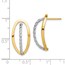 14k Two-tone Polished & Twisted Fancy Post Earrings - 51 mm