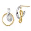 14K Two-tone Polished Twisted Hoop Earrings - 22 mm