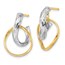 14K Two-tone Polished Twisted Hoop Earrings - 22 mm