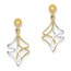 14k Two-tone Post Dangle Earrings