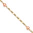 14K Two-tone Puff Heart 10in Anklet - 10 in.