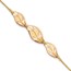 14K Two-tone Rose and Yellow / Brushed Leaf Bracelet - 9 in.