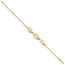 14K Two-tone Rose and Yellow / Brushed Leaf Bracelet - 9 in.