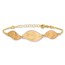 14K Two-tone Rose and Yellow / Brushed Leaf Bracelet - 9 in.