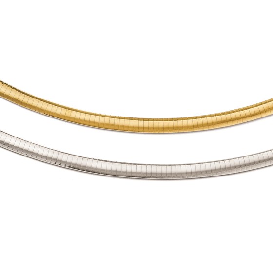 14K Two-tone Supreme Reversible Omega Necklace - 18 in. 14K Two-tone Supreme Reversible Omega Necklace - 18 in.