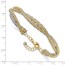 14K Two-tone Textured Braided with Safety Chain Bangle - in.
