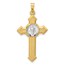 14K Two-tone Textured Budded St Benedict Cross Pendant - 34.8 mm
