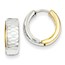 14k Two-tone Textured Hoop Earrings