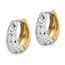 14k Two-tone Textured Huggie Earrings