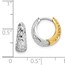 14k Two-tone Textured Huggie Earrings
