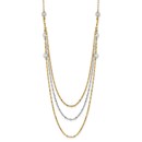 14K Two-tone Triple Layer Circles Fancy Necklace - 18 in.