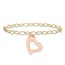 14K Two-tone YG w/Rose Gold Heart Dangle Bracelet - 7.25 in.
