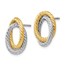 14K Two-Toned Fancy Earrings - 15 mm