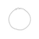 14K w/hite Gold 3.5 mm Bead Chain Bracelet w/ Lobster - 8.5 in.