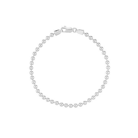 14K w/hite Gold 3.5 mm Bead Chain Bracelet w/ Lobster - 8.5 in. 14K w/hite Gold 3.5 mm Bead Chain Bracelet w/ Lobster - 8.5 in.