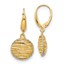 14K w/Rhodium Polished D/C Hollow Earrings - 55.5 mm