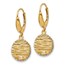 14K w/Rhodium Polished D/C Hollow Earrings - 55.5 mm