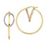 14K w/ Swarovski Crystals Hoop Earrings - 39.5 mm