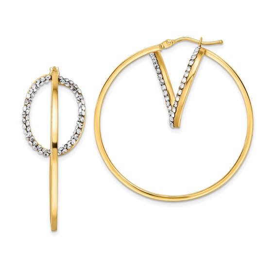 14K w/ Swarovski Crystals Hoop Earrings - 39.5 mm 14K w/ Swarovski Crystals Hoop Earrings - 39.5 mm