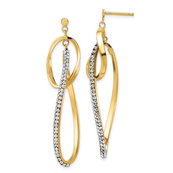 14K w/ Swarovski Crystals Post Dangle Earrings - 52 mm 14K w/ Swarovski Crystals Post Dangle Earrings - 52 mm