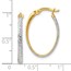 14K w/White Rhodium D/C Oval Hoop Earrings - 23 mm