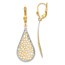 14K w/White Rhodium Polished & D/C Leverback Earrings - 46 mm