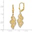 14K w/White Rhodium Textured and D/C Leverback Earrings - 40 mm