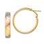 14K w/ W&R-plated Brushed Hoop Earrings - 29.5 mm