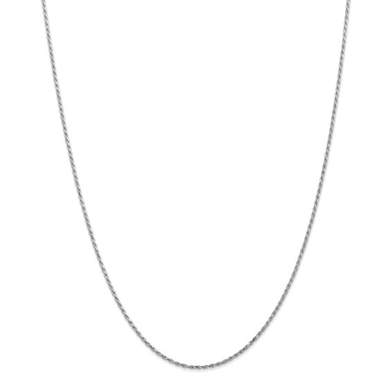 14k WG 1.30 mm Machine-made Rope Chain Necklace - 18 in.