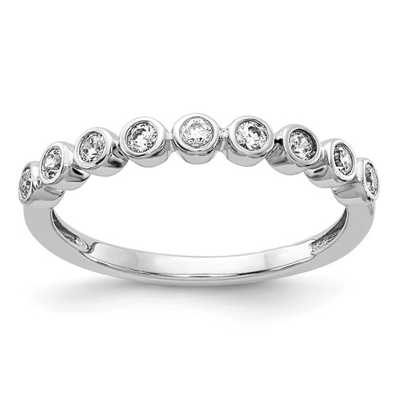 14K WG White Gold 9-stone Bezel-set Diamond Band 14K WG White Gold 9-stone Bezel-set Diamond Band