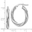 14K White Glimmer Infused Oval Hoop Earrings - 28 mm