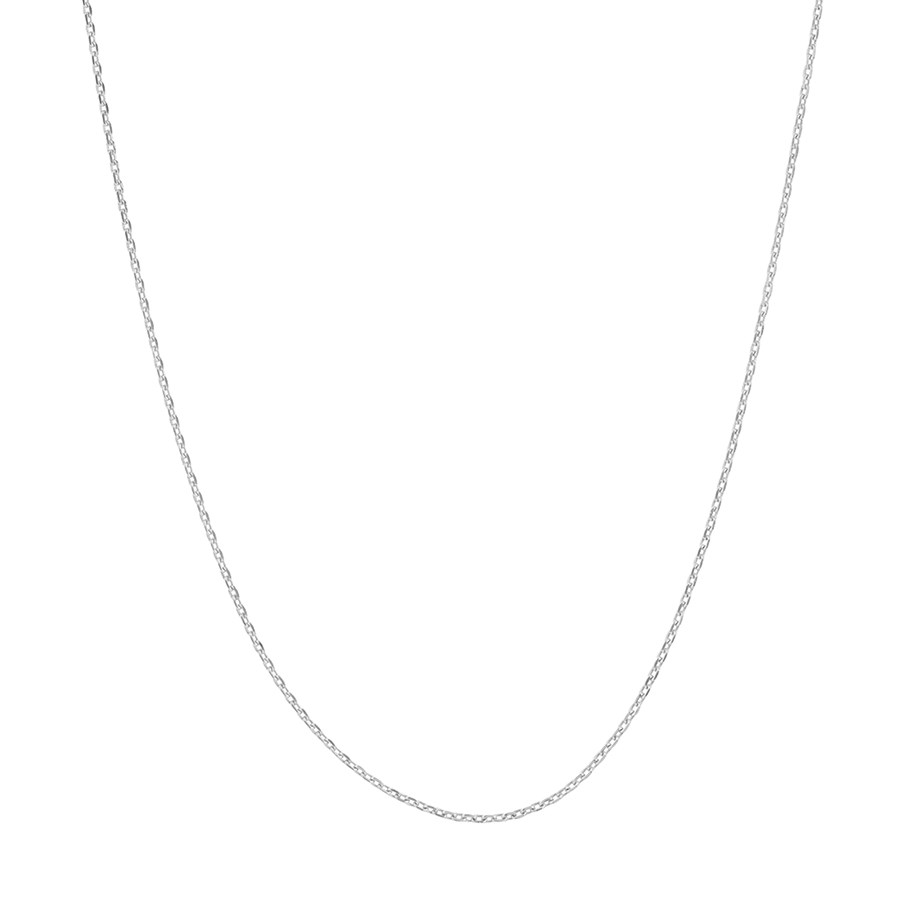 14K White Gold 0.65 mm Cable Chain w/ Spring Ring Clasp - 18 in.