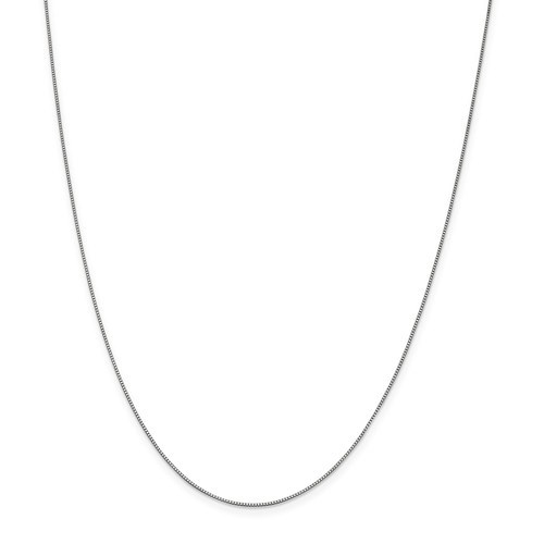 14k White Gold 0.70 mm Box Chain Necklace - 18 in.
