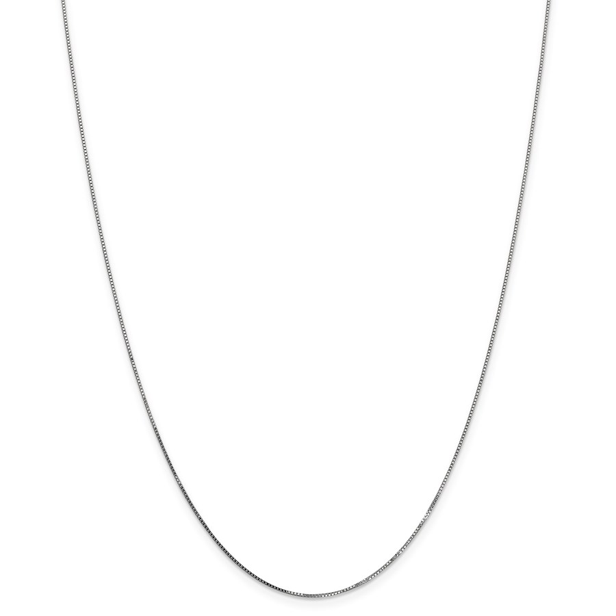 14k White Gold 0.70 mm Box Chain Necklace - 24 in.