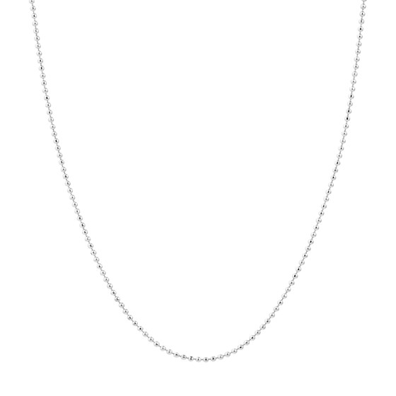 14K White Gold 0.8 mm Bead Chain w/ Spring Ring Clasp - 16 in.