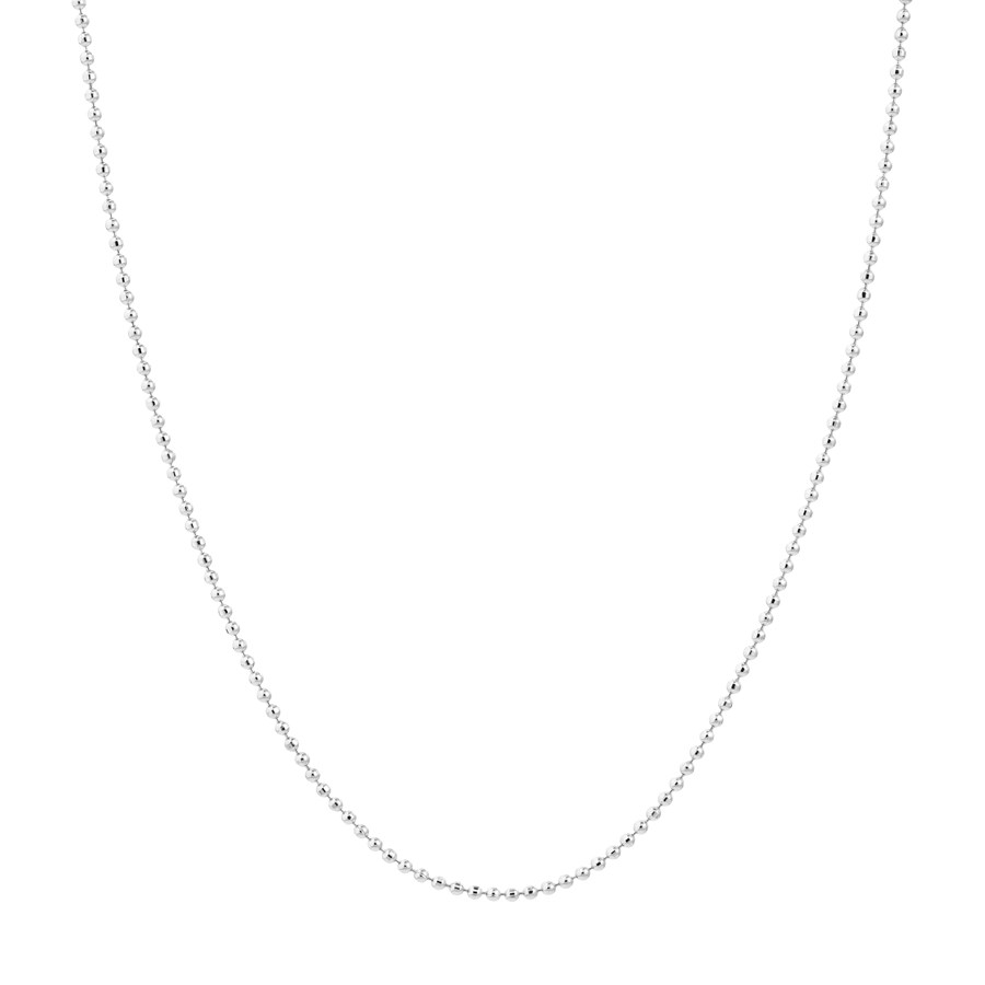 14K White Gold 0.8 mm Bead Chain w/ Spring Ring Clasp - 18 in.
