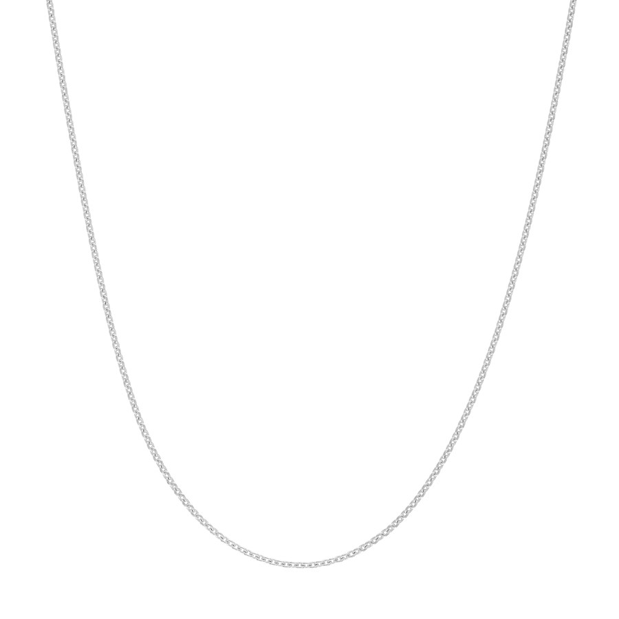 14K White Gold 0.9 mm Cable Chain w/ Spring Ring Clasp - 16 in.
