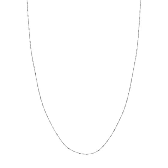 14K White Gold 0.9 mm Saturn Chain w/ Spring Ring Clasp - 20 in. 14K White Gold 0.9 mm Saturn Chain w/ Spring Ring Clasp - 20 in.