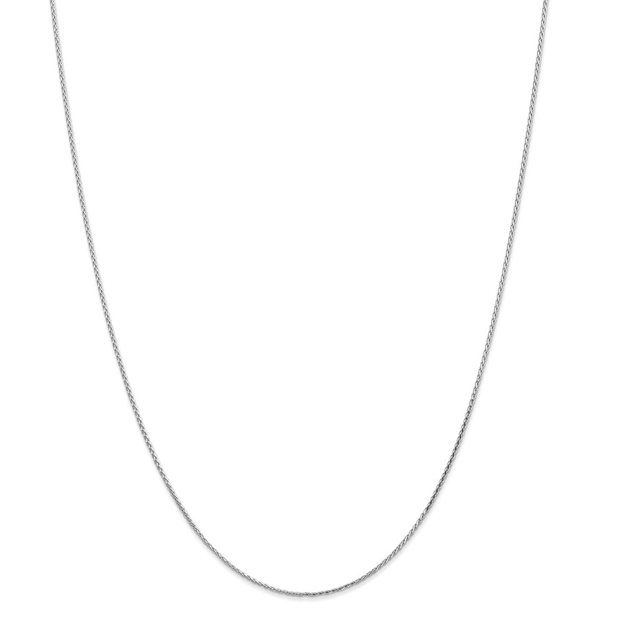 14k White Gold 1.0 mm Round Wheat Chain Necklace - 16 in.