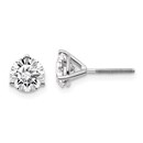 14k White Gold 1 1/2ct Lab Grown Diamond 3-Prong Earring