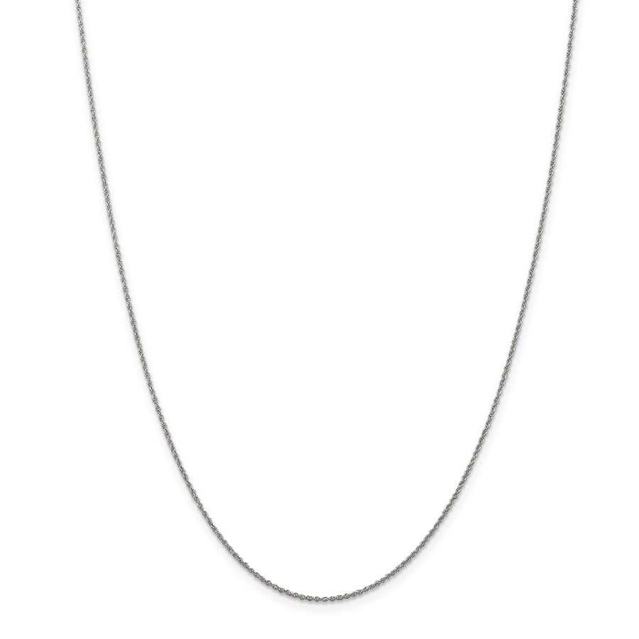 14k White Gold 1.1 mm Baby Rope Chain Necklace - 20 in.