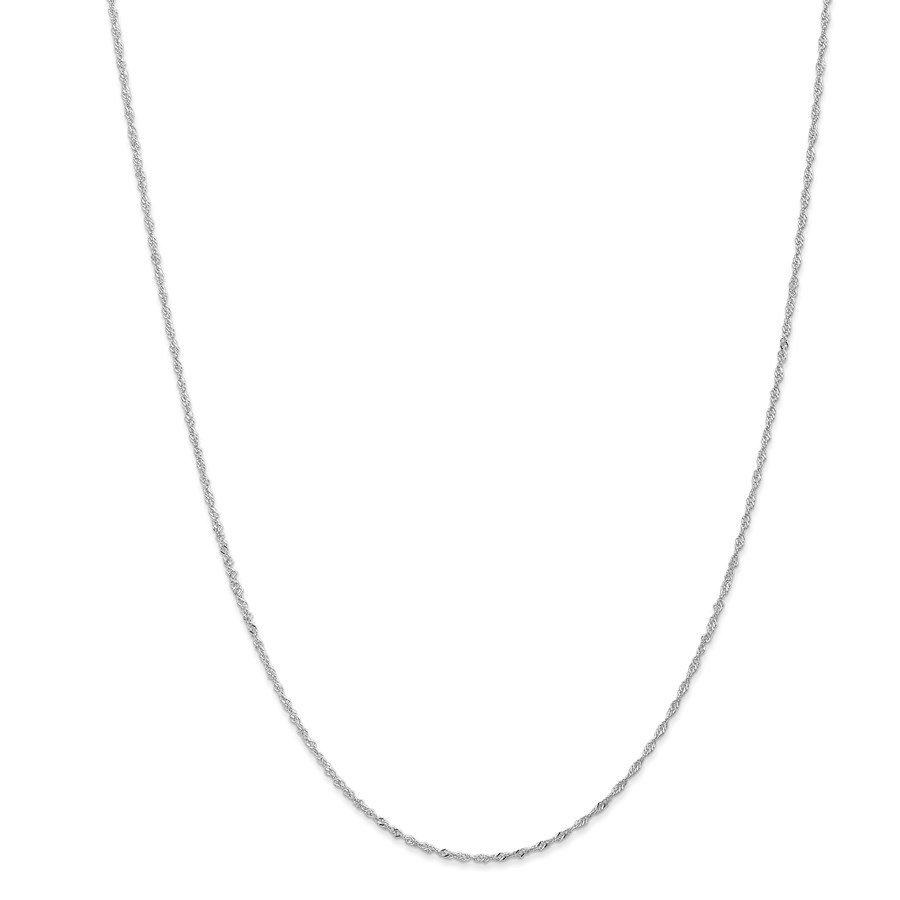 14k White Gold 1.1 mm Singapore Chain Necklace - 16 in.