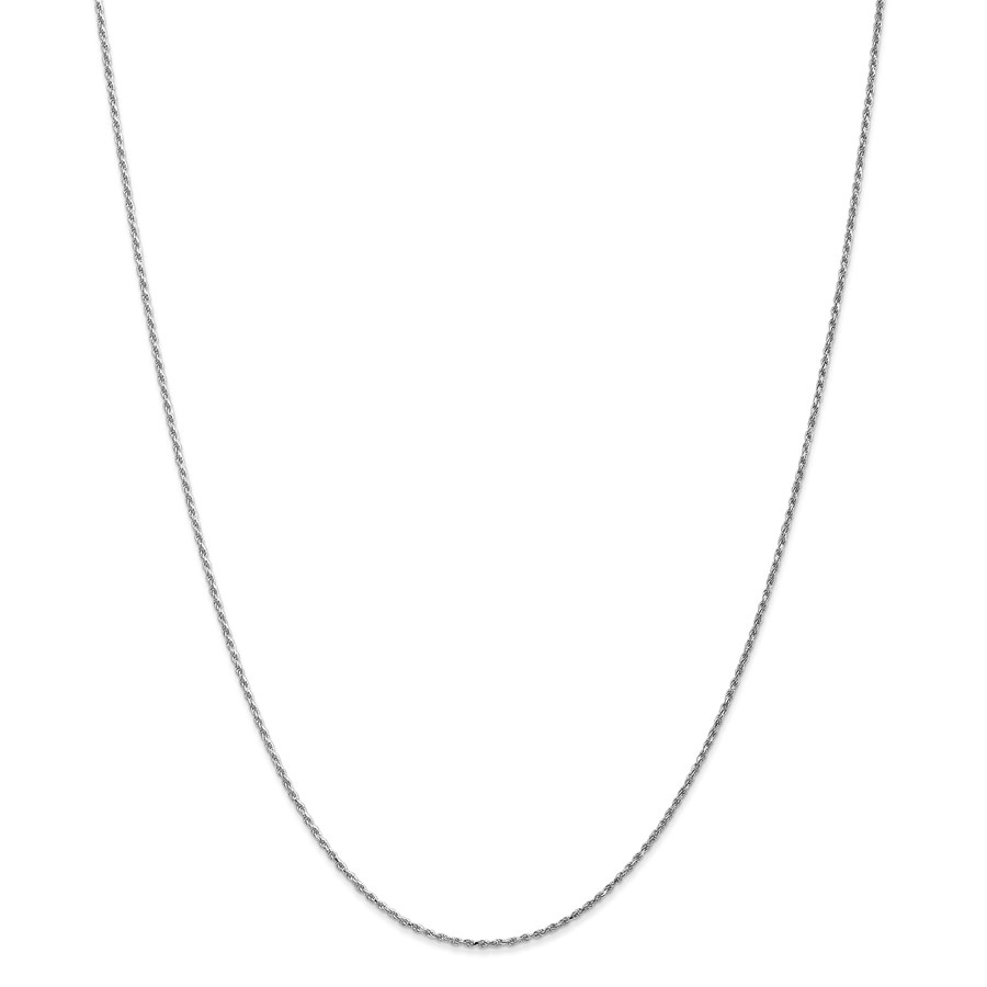 14k White Gold 1.15 mm Machine-made Rope Chain Necklace - 20 in.