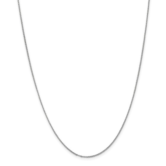 14k White Gold 1.15 mm Rolo Pendant Chain Necklace - 16 in.