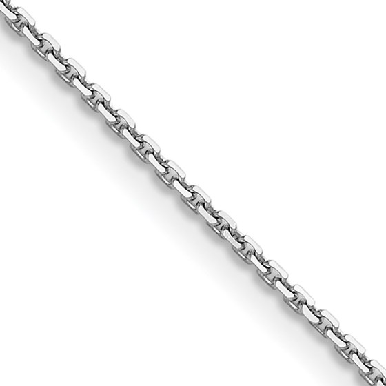 14K White Gold 1.2mm D/C Cable Chain - 18 in.