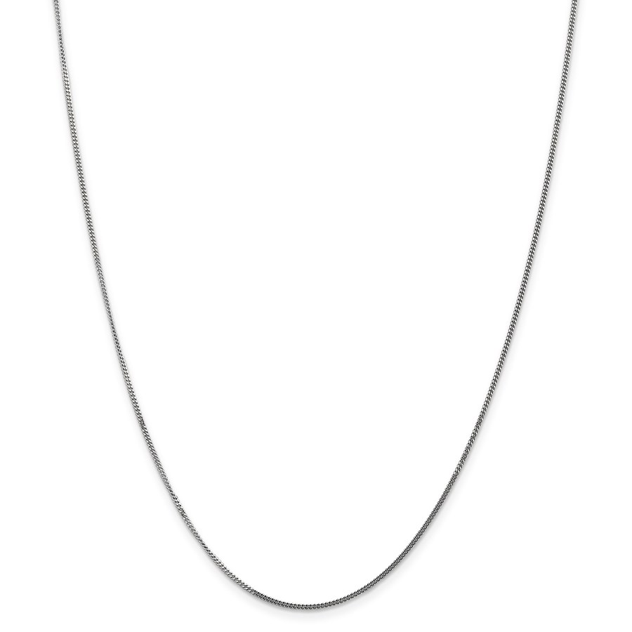 14k White Gold 1.3 mm Curb Pendant Chain Necklace - 20 in.